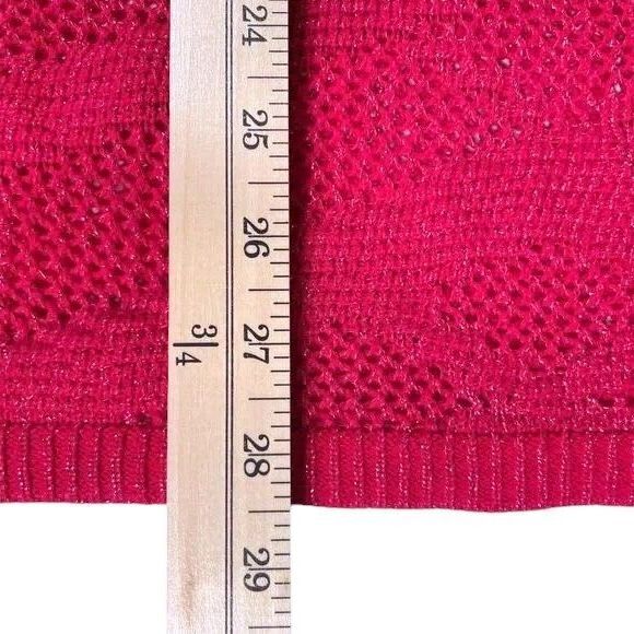 SOFT SURROUNDINGS Sweater Top Cover-Up Size Medium Crochet Fuchsia Pink EUC - Picture 14 of 16